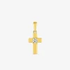 Pendentif croix 10 x 6 mm or jaune 375‰ et oxyde de zirconium SO OR