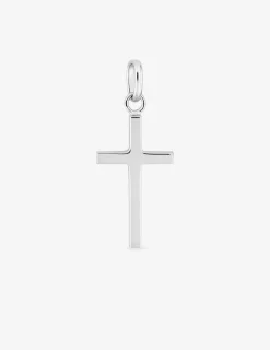 Pendentif croix 22 x 13 mm or blanc 375‰ SO OR