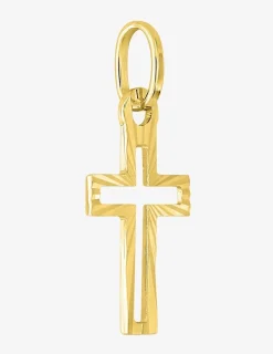 Pendentif croix ajourée or jaune 750 ‰ SO OR