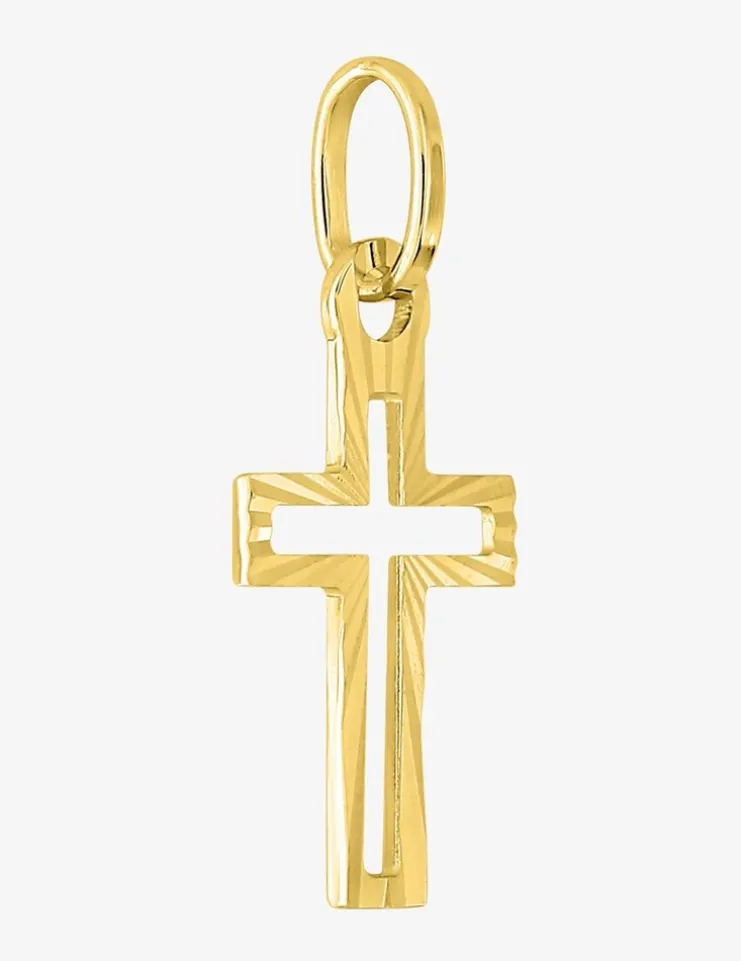 Pendentif croix ajourée or jaune 750 ‰ SO OR