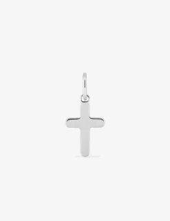 Pendentif croix argent rhodié 925 ‰ avec des bords arrondis SO OR