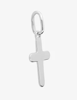 Pendentif croix argent rhodié 925 ‰ avec des bords arrondis SO OR