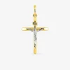 Pendentif croix bicolore en or 375 ‰ SO OR