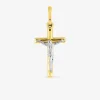 Pendentif croix bicolore en or 375 ‰ SO OR