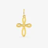 Pendentif croix boucle 14 x 11 mm or jaune 375‰ SO OR