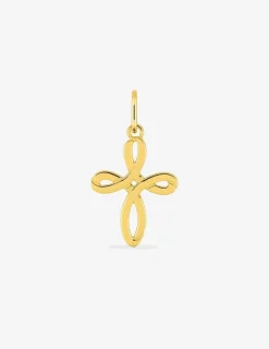 Pendentif croix boucle 14 x 11 mm or jaune 375‰ SO OR