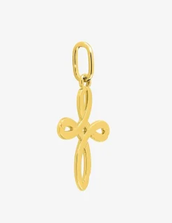 Pendentif croix boucle 14 x 11 mm or jaune 375‰ SO OR