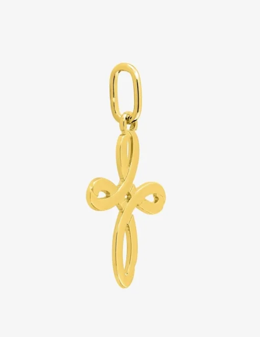 Pendentif croix boucle 14 x 11 mm or jaune 375‰ SO OR