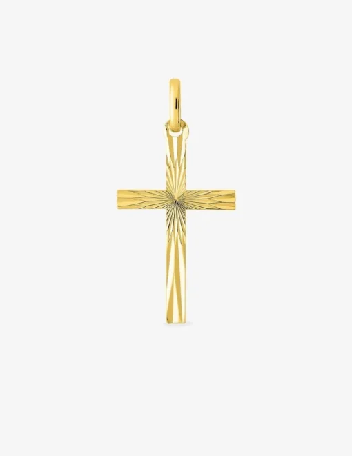 Pendentif croix en plaqué or SO OR