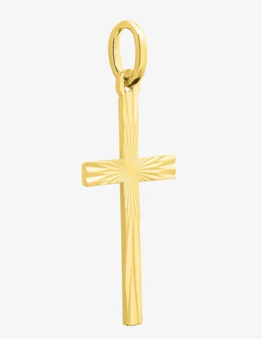 Pendentif croix en plaqué or SO OR