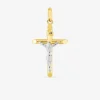Pendentif croix et christ bicolore or 750 ‰ 18 x 35 mm SO OR