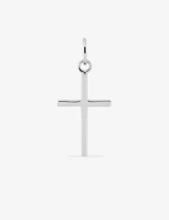 Pendentif croix fine en argent 925 ‰ rhodié SO OR