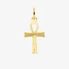 Pendentif croix égyptienne striée or jaune 750‰ SO OR