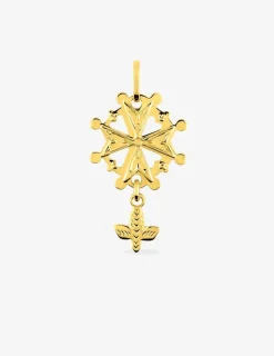Pendentif croix huguenote en or 375 ‰ SO OR