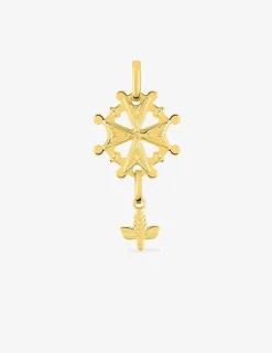 Pendentif croix huguenote or jaune 750 ‰ SO OR