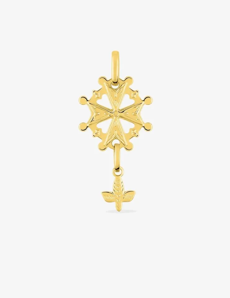 Pendentif croix huguenote or jaune 750 ‰ SO OR