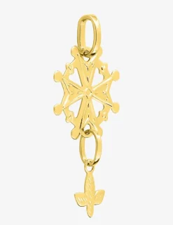 Pendentif croix huguenote or jaune 750 ‰ SO OR