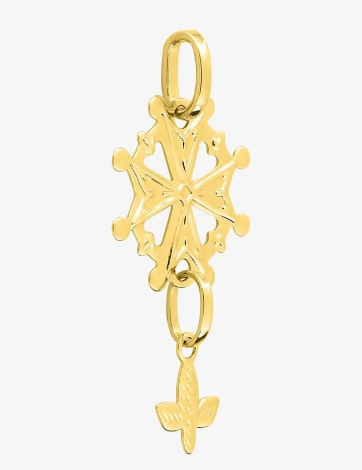 Pendentif croix huguenote or jaune 750 ‰ SO OR