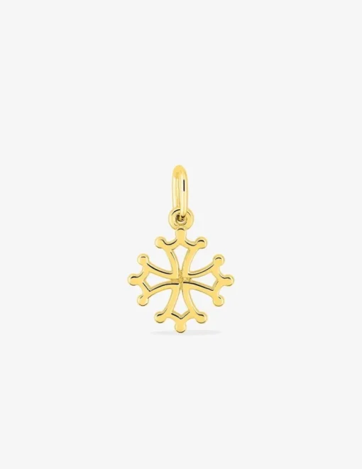 Pendentif croix occitane or jaune 375 ‰ SO OR