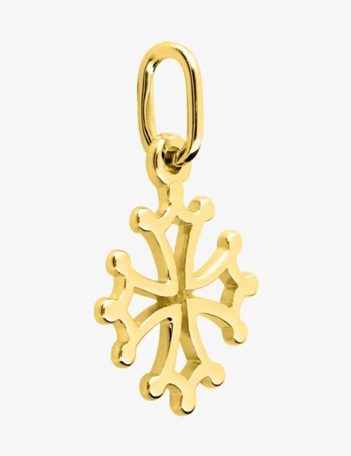 Pendentif croix occitane or jaune 375 ‰ SO OR