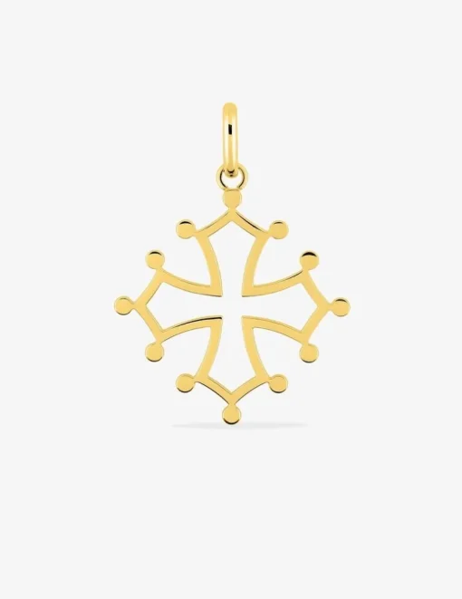 Pendentif croix occitane ajourée or jaune 750‰ SO OR