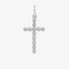 Pendentif croix or blanc 750 ‰ et oxydes de zirconium SO OR