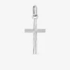 Pendentif croix or blanc 750 ‰ 10 x 25 mm SO OR