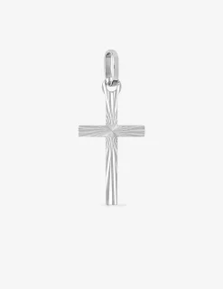 Pendentif croix or blanc 750 ‰ 10 x 25 mm SO OR