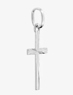 Pendentif croix or blanc 750 ‰ 10 x 25 mm SO OR