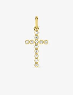 Pendentif croix or jaune 375 ‰ et oxydes de zirconium SO OR