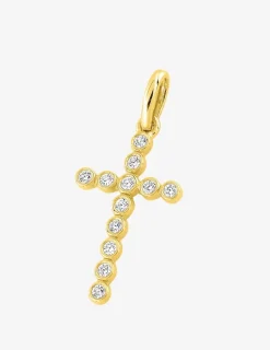 Pendentif croix or jaune 375 ‰ et oxydes de zirconium SO OR