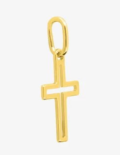 Pendentif croix plaqué or ajouré SO OR