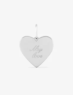 Pendentif cœur argent rhodié 925 ‰ gravé "My love" SO OR