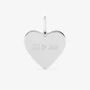 Pendentif cœur argent rhodié 925 ‰ gravé" Toi & moi SO OR