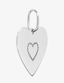 Pendentif cœur argent rhodié 925 ‰ et motif cœur ajouré SO OR