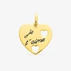 Pendentif cœur avec cœurs ajourés et gravure "je t'aime" SO OR