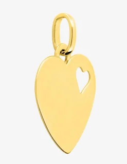 Pendentif cœur avec petit cœur ajouré plaqué or SO OR