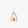 Pendentif cœur bicolore or 750‰ et rubis SO OR