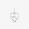 Pendentif cœur en or blanc 375 ‰ et oxydes de zirconium SO OR