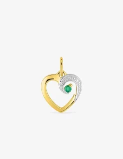Pendentif cœur en or et émeraude SO OR