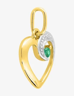 Pendentif cœur en or et émeraude SO OR