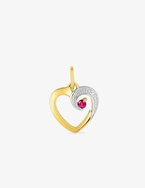 Pendentif cœur en or et rubis SO OR