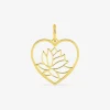 Pendentif cœur lotus plaqué or SO OR