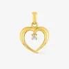 Pendentif cœur or jaune 375 ‰ et oxyde de zirconium SO OR