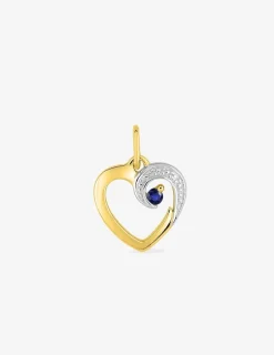 Pendentif cœur or jaune 375‰ et saphir SO OR