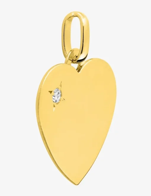 Pendentif cœur plaqué or et oxyde de zirconium SO OR