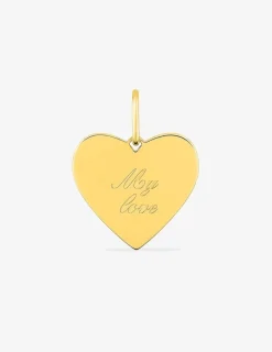 Pendentif cœur plaqué or gravé "My love" SO OR