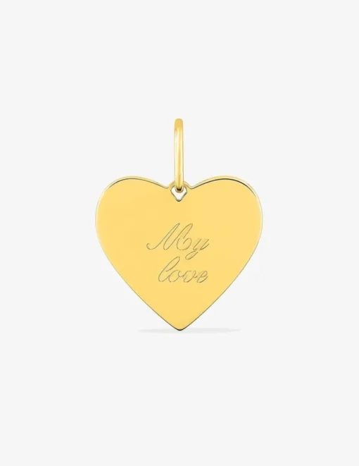 Pendentif cœur plaqué or gravé "My love" SO OR