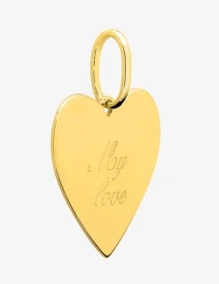 Pendentif cœur plaqué or gravé "My love" SO OR