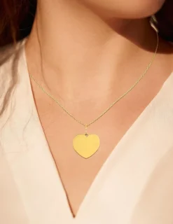 Pendentif cœur plein en or jaune 375 ‰ SO OR